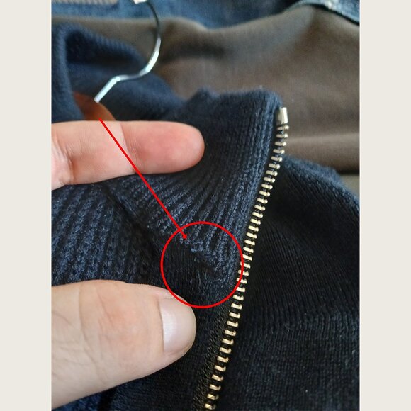 COS - Navy full zip wool sweater - Sz M - AS IS - Picture 7 of 8